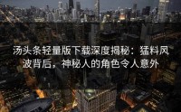 汤头条轻量版下载深度揭秘：猛料风波背后，神秘人的角色令人意外