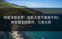 明星深夜发声：电影天堂不是我干的！微密圈全网疯传，引发众怒