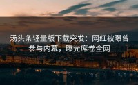 汤头条轻量版下载突发：网红被曝曾参与内幕，曝光席卷全网