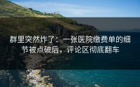 群里突然炸了：一张医院缴费单的细节被点破后，评论区彻底翻车