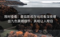 限时查看：蘑菇影视在线观看深夜曝出九色震撼细节，真相让人瞠目