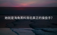 她就是海角黑料背后真正的操盘手？