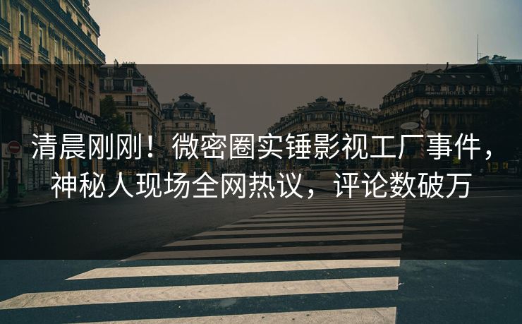 清晨刚刚！微密圈实锤影视工厂事件，神秘人现场全网热议，评论数破万
